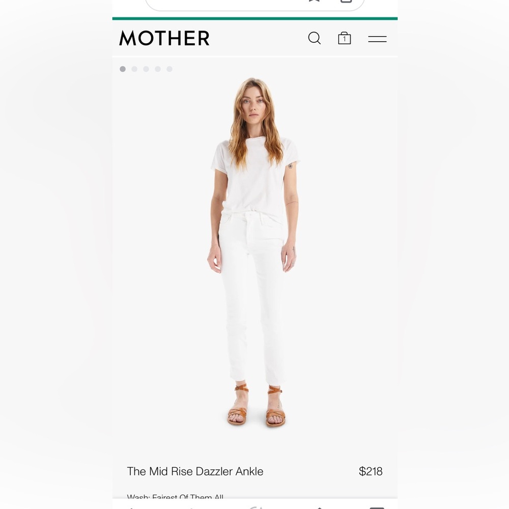Mother Denim mid rise dazzler ankle fairest of them all - 29. EC